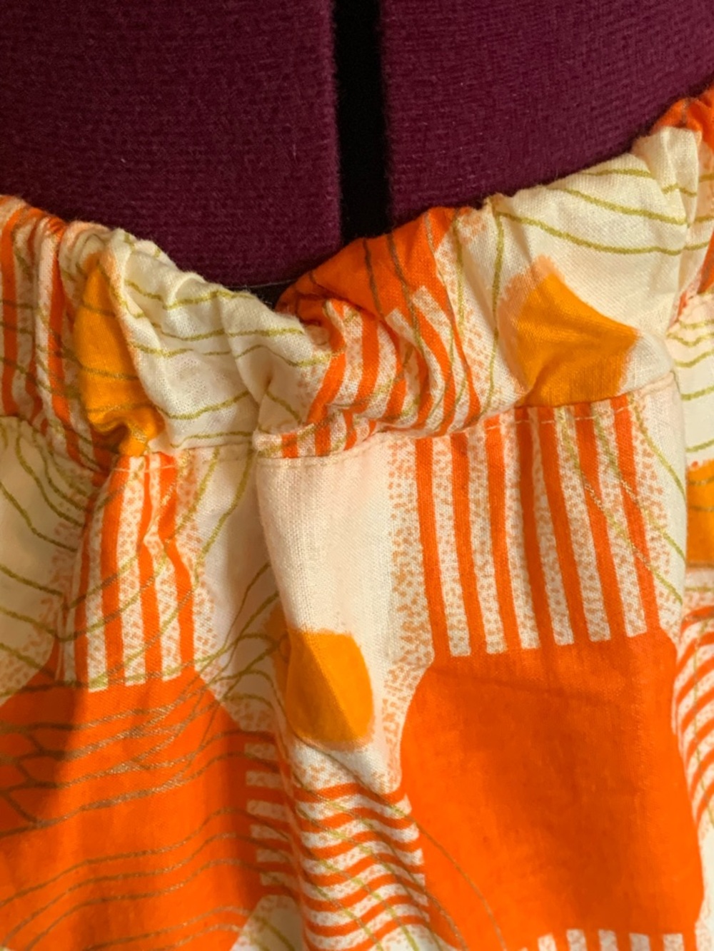 Women's Orange Geometric Tiered Maxi Skirt - Picture 7 of 10